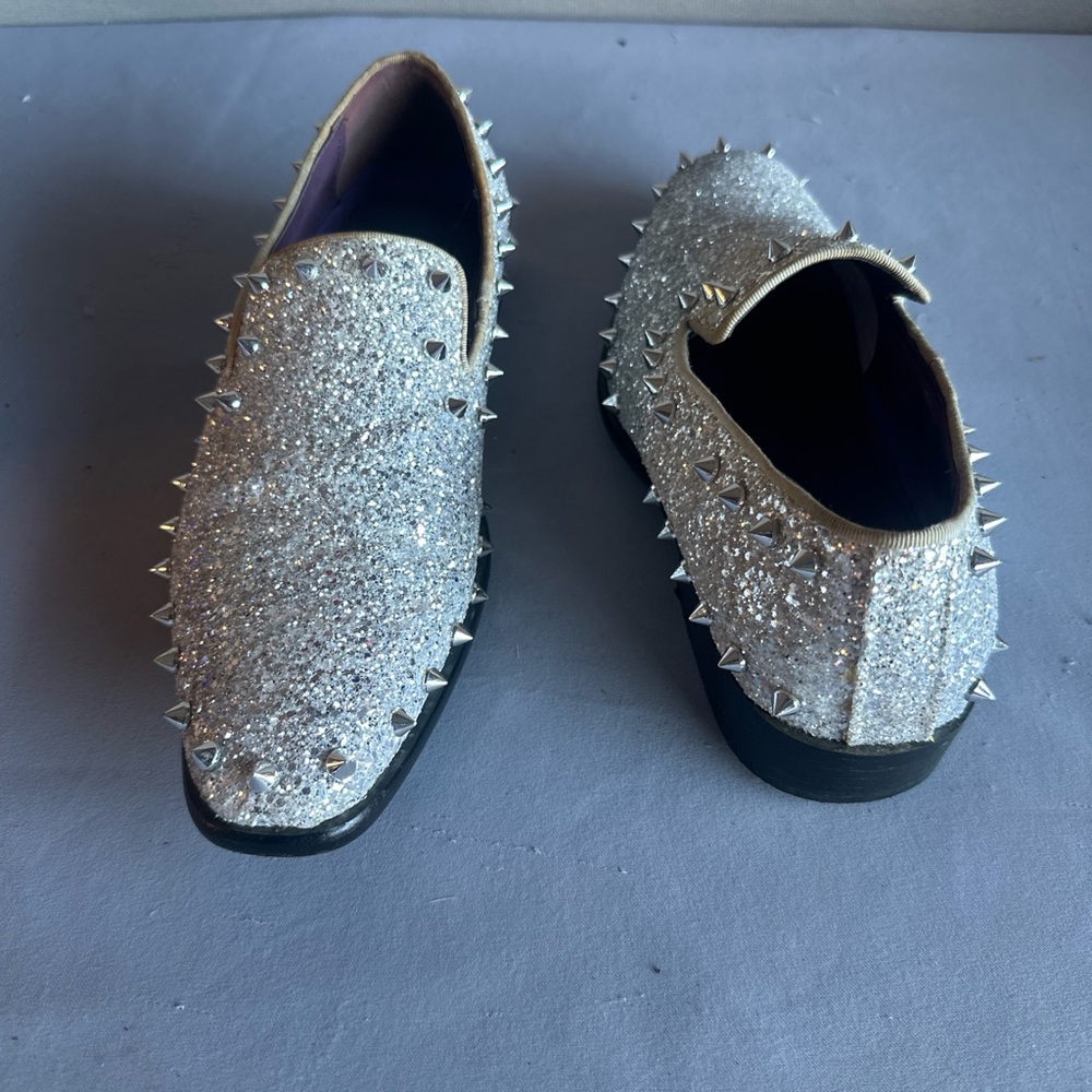 Men's Silver Studded Loafers